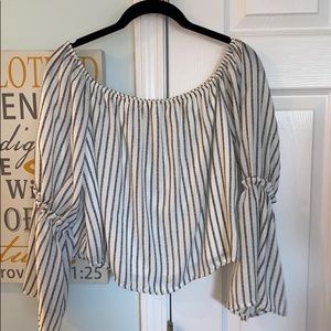 Stripe off the shoulders top